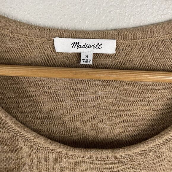 Madewell Womens M Palmdale Pullover Sweater In Colorblock Stripe Linen Blend - Picture 2 of 4